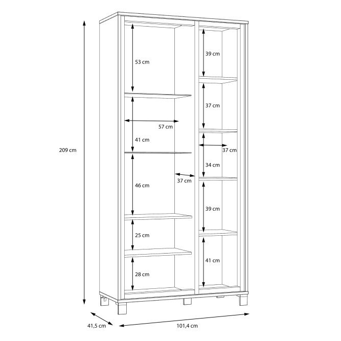 Cerallua Glass 102 cm W Display Cabinet