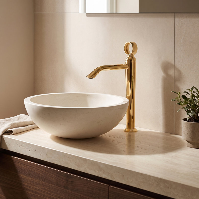 Opera Single-handle Bathroom Faucet with Drain Assembly, Polished Gold
