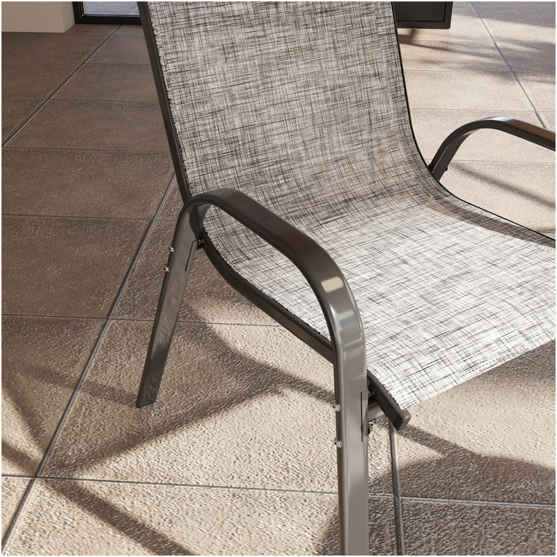 Ensemble de 4 chaises de salle à manger empilables, Gris