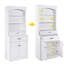 78.7"H Two-Door Bookcase Storage Cabinet with Drawers & Adjustable Shelves forKitchen or Office