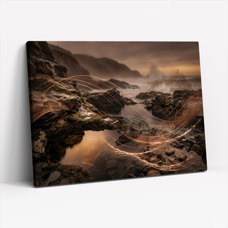 Ensemble de 1 tableau sur toile représentant un ruisseau de montagne, 36"H x 48"W, Wrapped Canvas