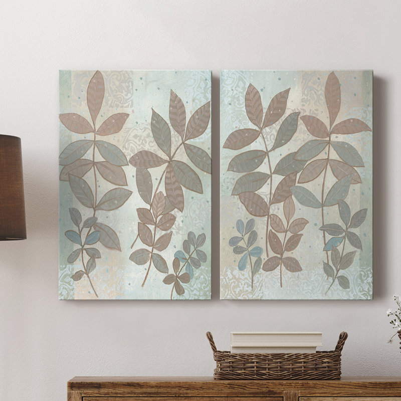 Grappe de feuilles I - Toile tendue avec châssis de qualité supérieure - Prêt à accrocher, H 60 po x l 80 po