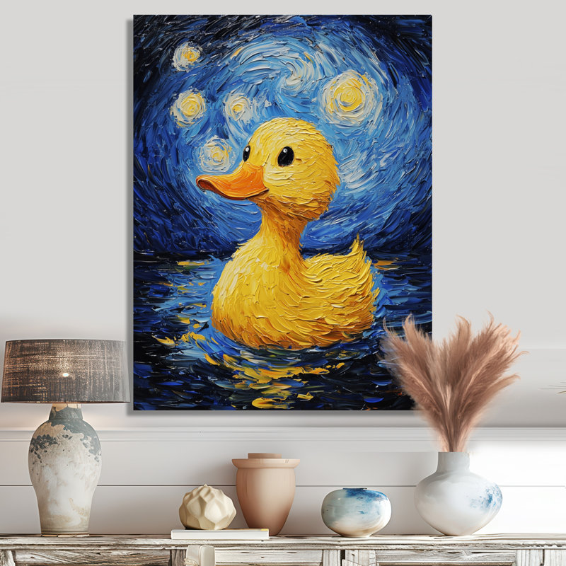 «Cute Duck» par Vincent II - animaux, impression murale en métal, 32" H x 16" W x 0.84" D