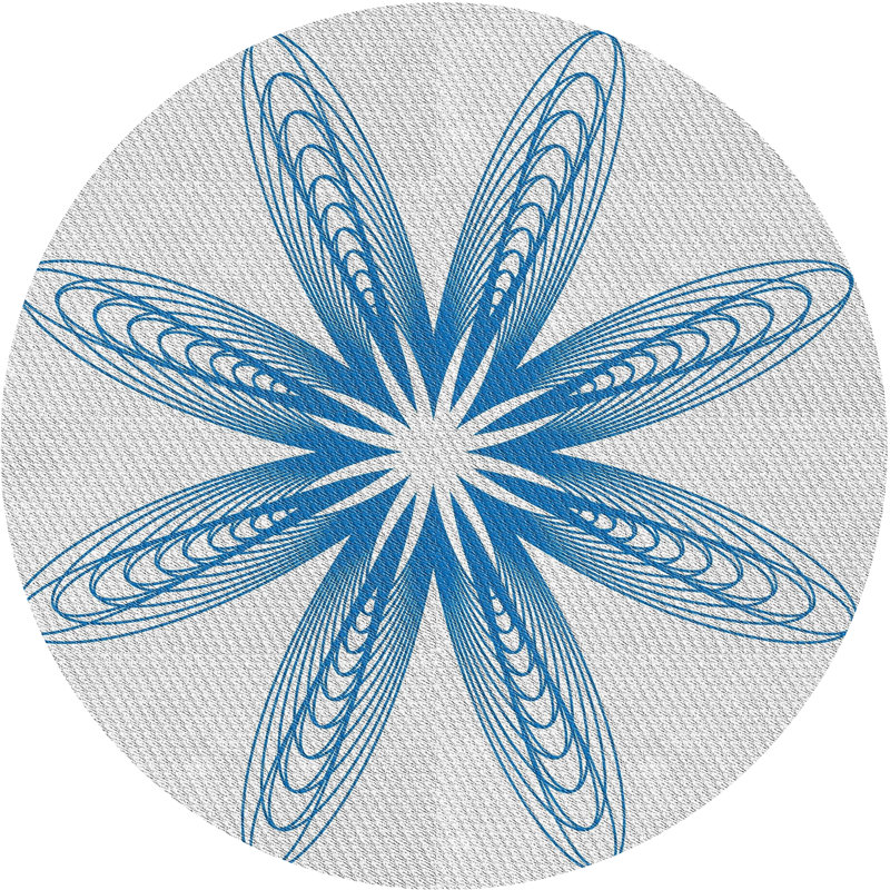 Tapis de zone bleue à motifs, Rond 3 pi