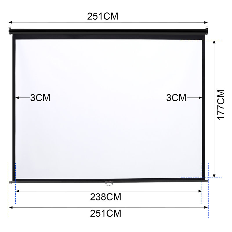 Inbox Zero Outdoor Manual Projector Screen Projector Screen, 177cm H x 244cm W x 0.04cm D