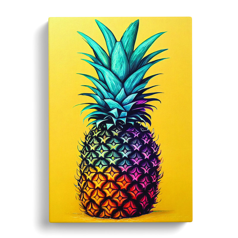 Pitkin Pineapple Crayon - Wrapped Canvas, 50cm H x 35cm W x 3cm D