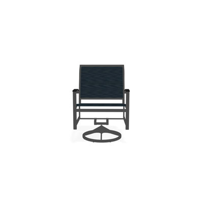 Bazza Sling Aluminum Frame Dining Height Swivel Rocker with Marine Grade Polymer Arm Accent