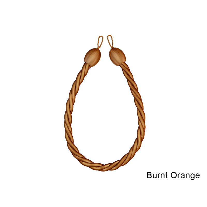 Polyester, Cotton Curtain Holdback/Tieback, Burnt Orange