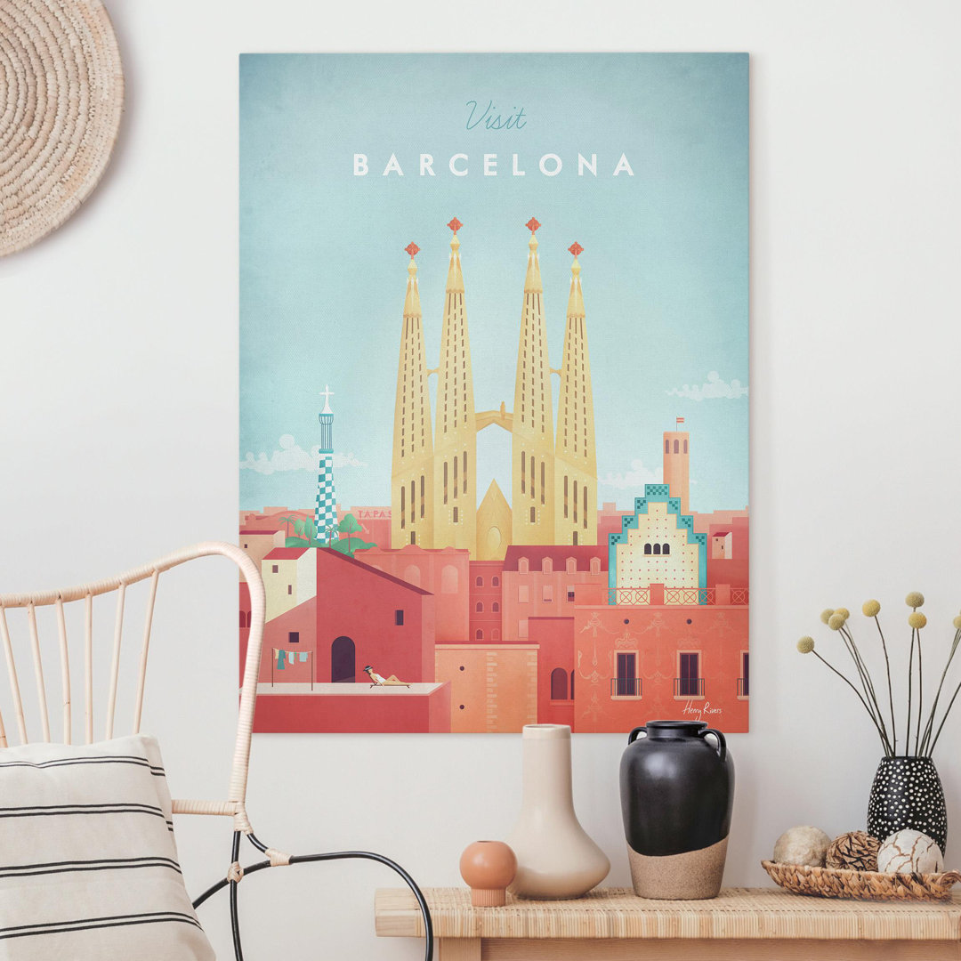 Leinwandbild Reiseposter - Barcelona