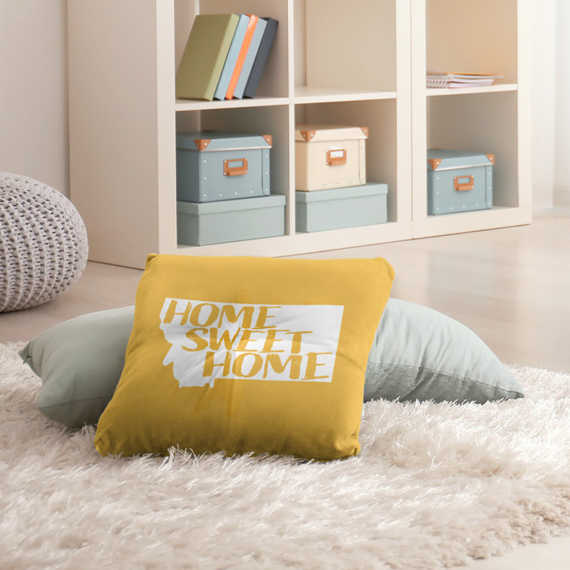 Coussin de sol touffeté home, 26 po x 26 po, Jaune, Montana