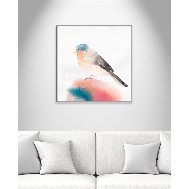 Chickadee II par Casa Fine Arts, Pas de tapis, Toile blanche encadrée, H 31,5 po x l 31,5 po x P 2 po