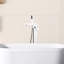 Robinet de baignoire en nickel brossé avec douchette - Hauteur : 15,2 cm (6 po), Largeur du produit : 15,4 cm (6,06 po)