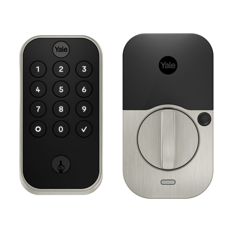 Satin Nickel Smart Keypad Deadbolt with Wi-Fi and Bluetooth