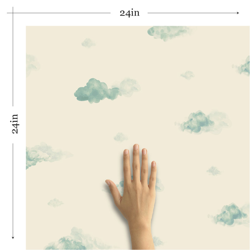 Panneau de papier peint amovible et adhésif clouds Walling, L 102 po x l 24 po