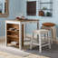 Ensemble de table de bar Farmhouse avec prise de courant et deux tabourets rembourrés-134771117