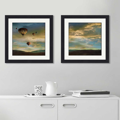 «Sunset Rendezvous» par Mike Calascibetta - Ensemble de 2 reproductions d'images encadrées