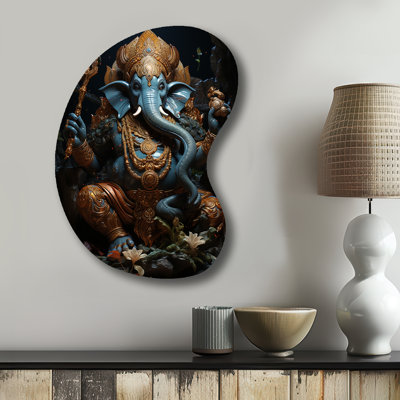 Thaisha - Asymmetrical Indian Art Metal Wall Art, Freeform Metal Wall Sculpture Print
