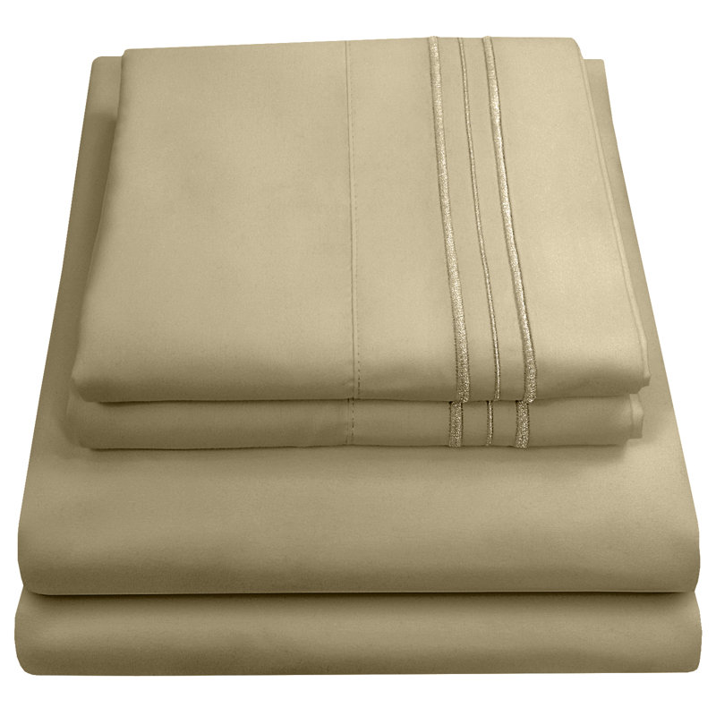 Luxurious Classic Soft Solid 1800 Series Microfiber Sheet Set, Various Colors and Sizes, Sage, King