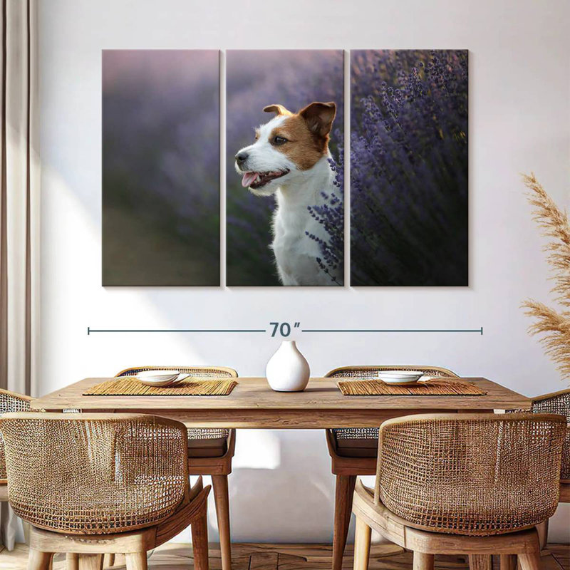 Brampt Lavender Field Dog, 42" H x 65" W