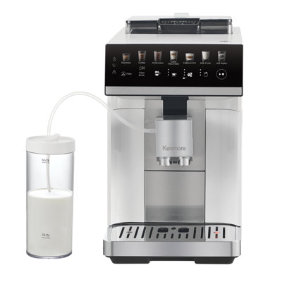 Kenmore Espresso Machine - All-In-One Fully Automatic Coffee Maker With Auto Tamper, White