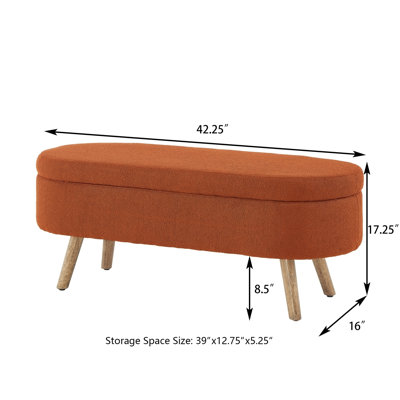 Banc de rangement avec repose-pieds ovale Luxury