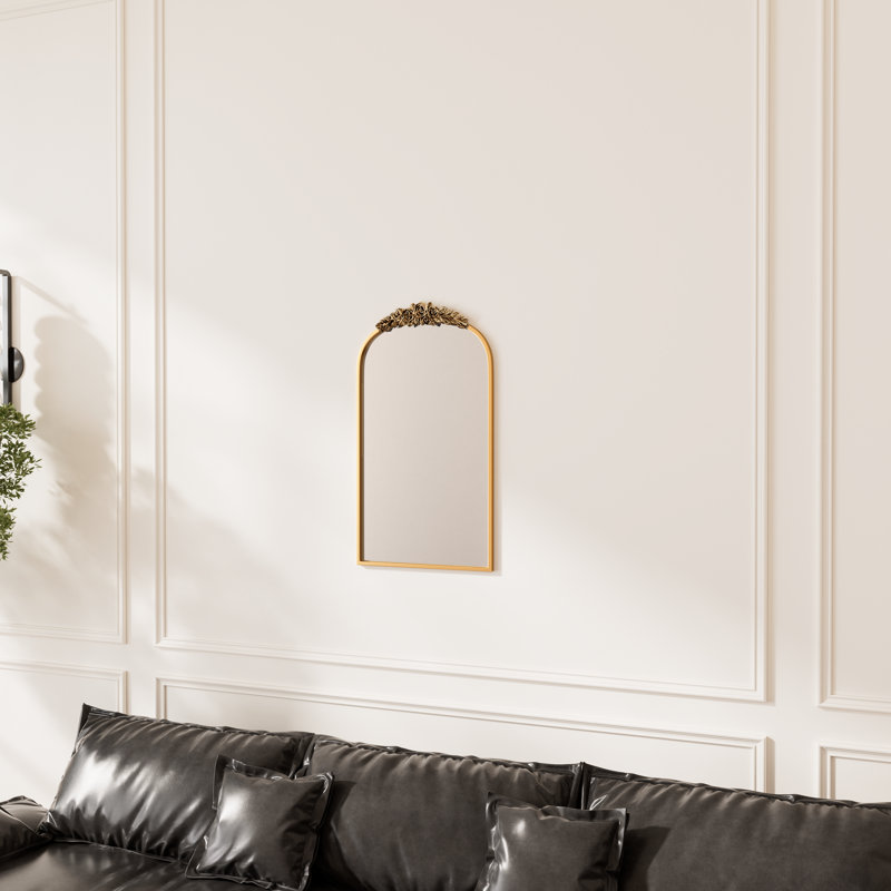 Embossed Arched Mirror, Bronze, 31" x 19"
