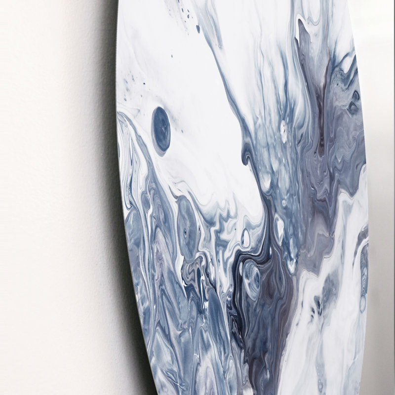 Art mural bleu, gris et blanc, H 36 po x l 36 po