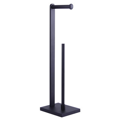 Brushed Stainless Steel Freestanding Toilet Paper Holder With Storage - Rust Resistant, Easy To Clean