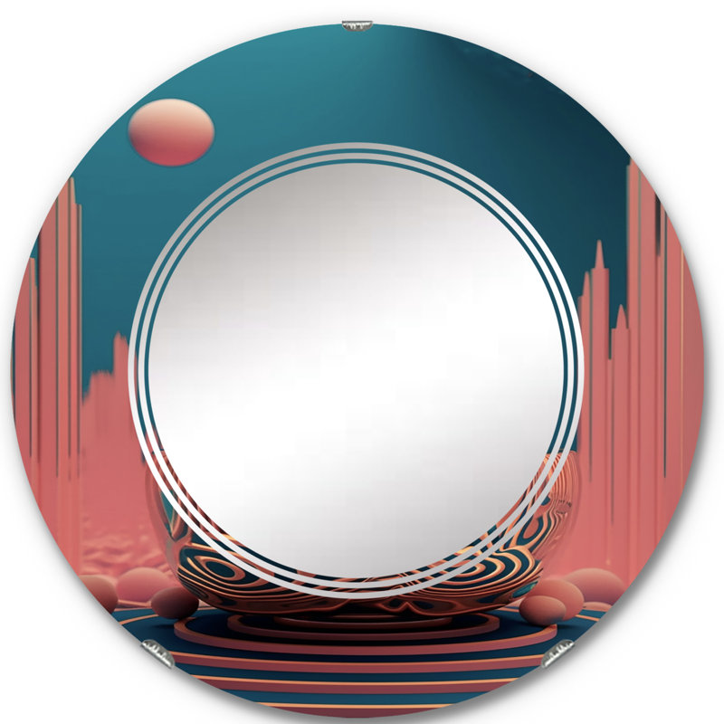 Boxster - Miroir mural moderne rond, 24 po x 24 po