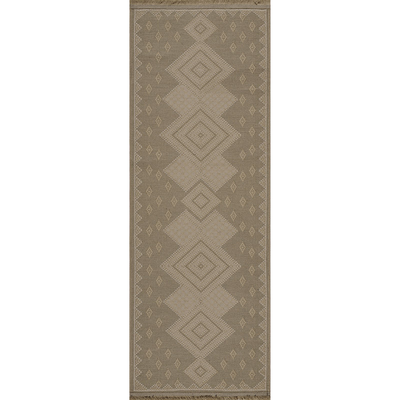 Machine Washable, Non Slip Jute Boho Area Rug Beige/Ivory, Runner 79 x 220cm