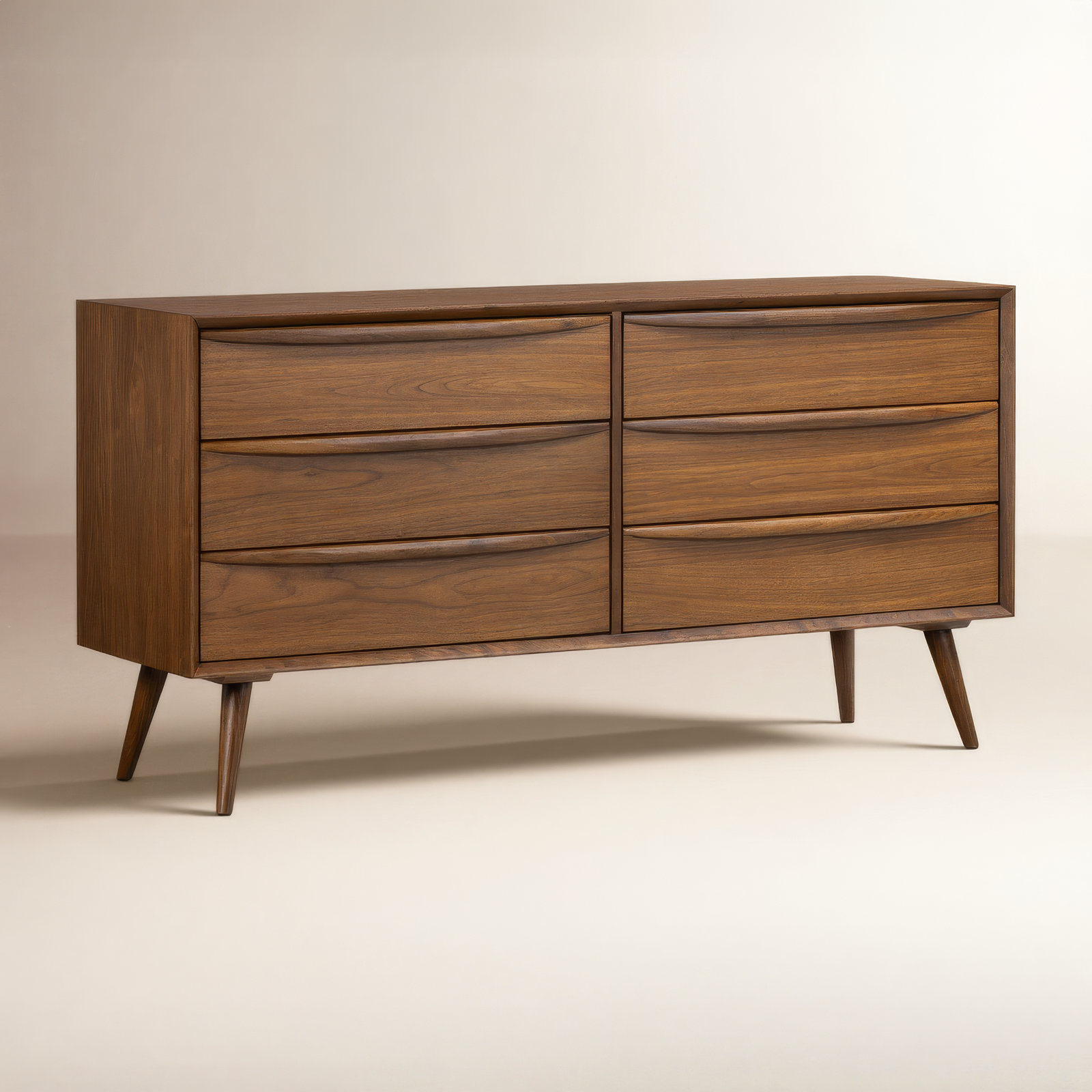 Cura 6 Drawer American Black Walnut Dresser