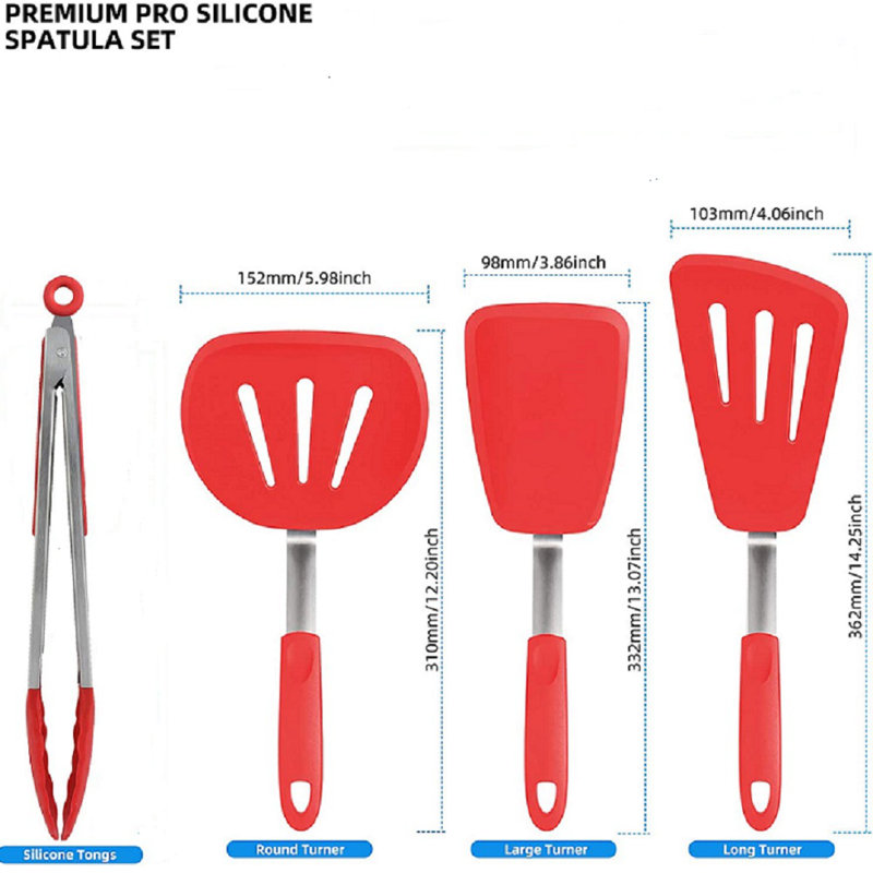 G-WELL 4 Piece Spatula/Turner Set