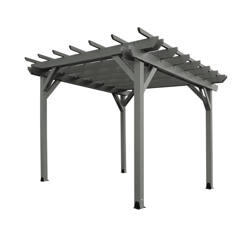 Bodhi Plastic Pergola, Coastal Teak, 12 ft. W x 12 ft. D