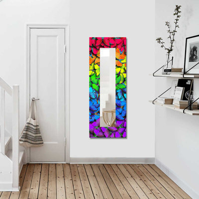Elegant Decorative Mirror with Wooden Frame, 15.7 x 47.2 Inches | 100% Canvas on MDF, Thickness: 0.12 Inches | Real Mirror Size: 7.9 x 39.4 Inches | Stylish Wall Art for Living Room, Bedroom & Entryway