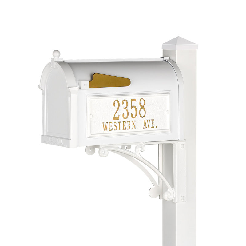 Superior Post Mounted Mailbox, White, Yes
