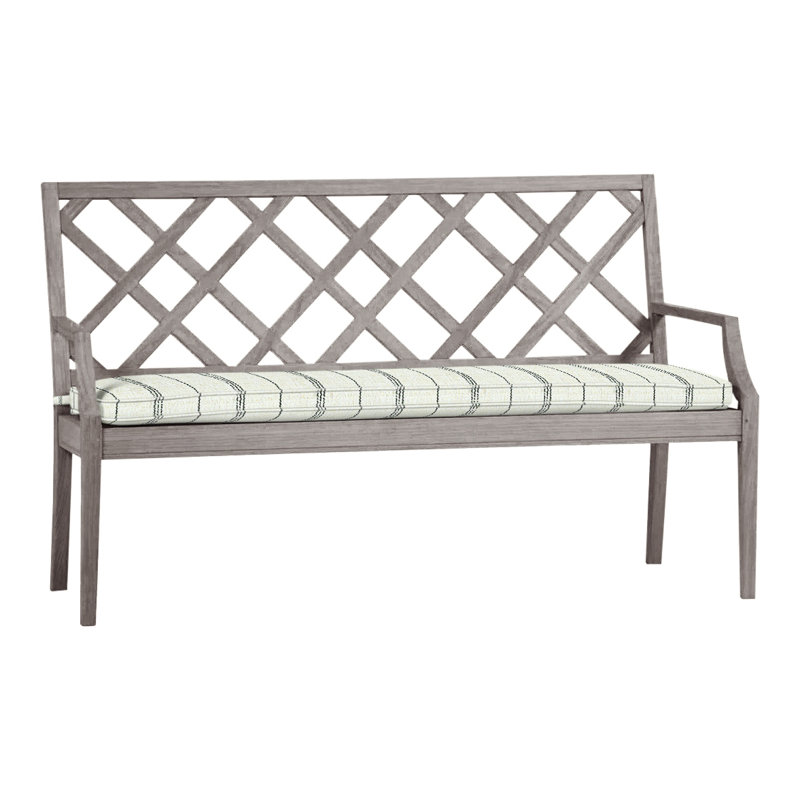 Banc d'extérieur en teck Haley, Huître teck, Welt, Perigold Arigato Patina