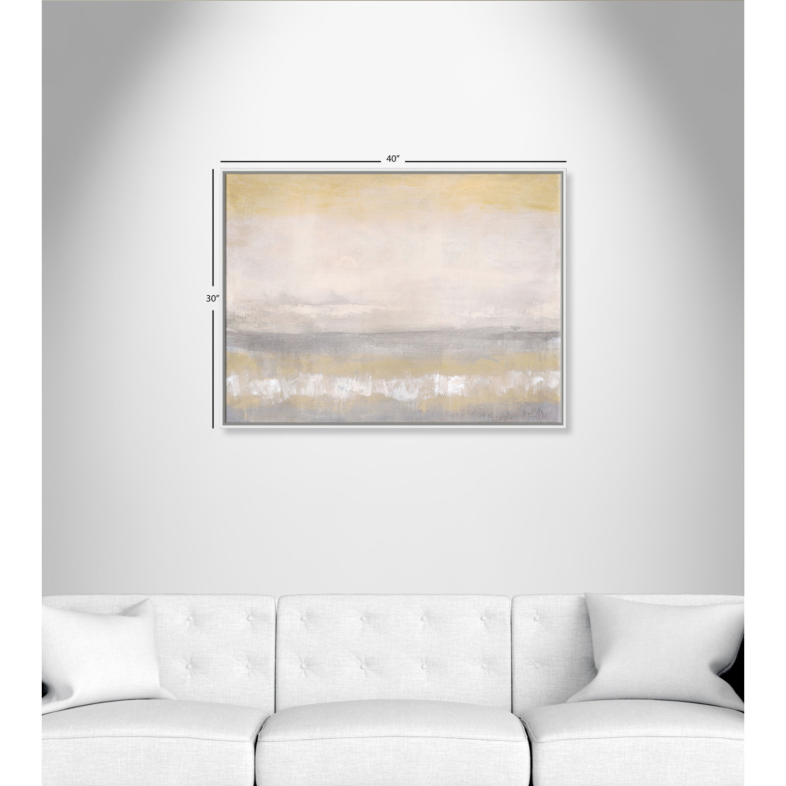Morning Calm 2 - Floater Frame Painting Print on Canvas, 30" H x 40" W x 2" D, White Framed
