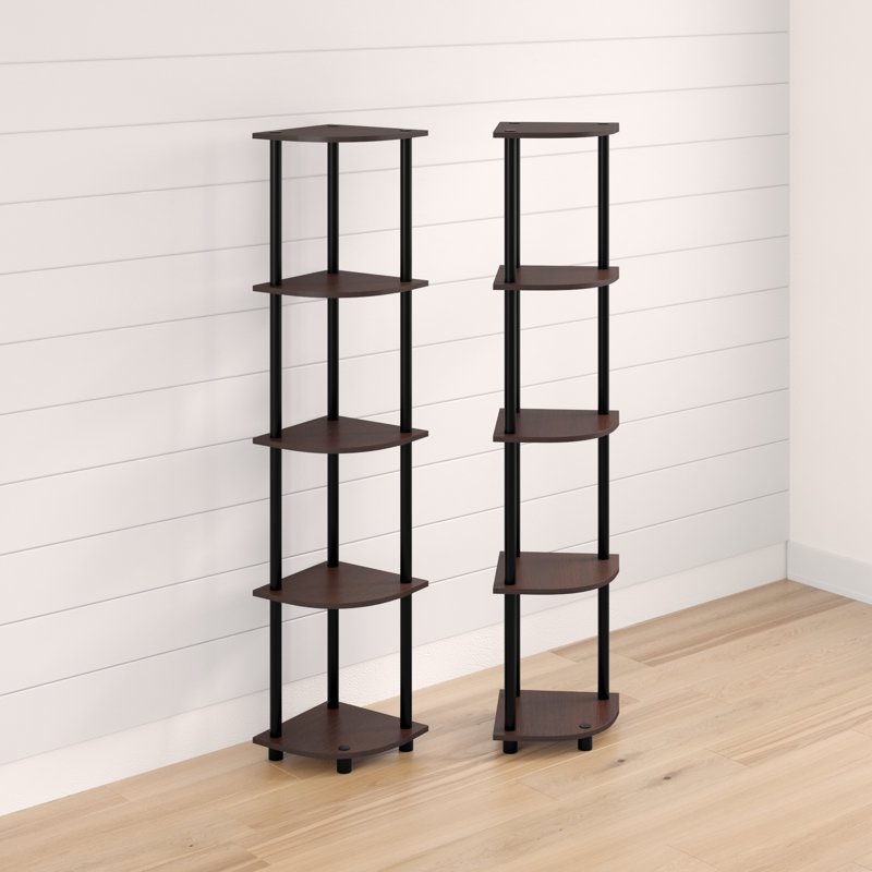 Corner Bookcase, Dark Brown/Black