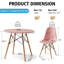 Ensemble de table de salle à manger 5 pièces pour 4, table de cuisine 31,5 po avec pieds, pieds en bois massif, sièges en plastique, rose-1154458707-1154458710-1142735970