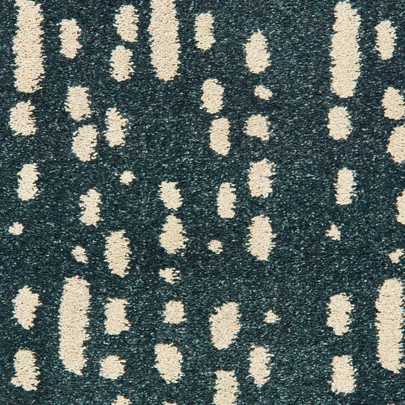 Tapis vert sarcelle / ivoire Adal, Rectangle 9 pi 10 po x 12 pi 10 po