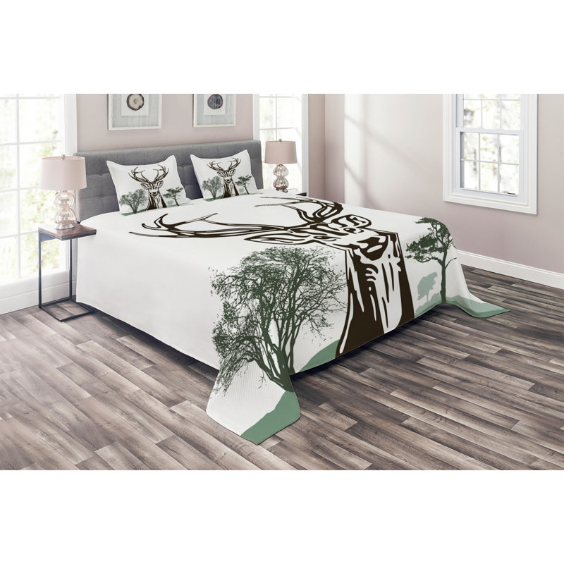 Rustic Polyester Coverlet, King Bedspread + 2 Shams