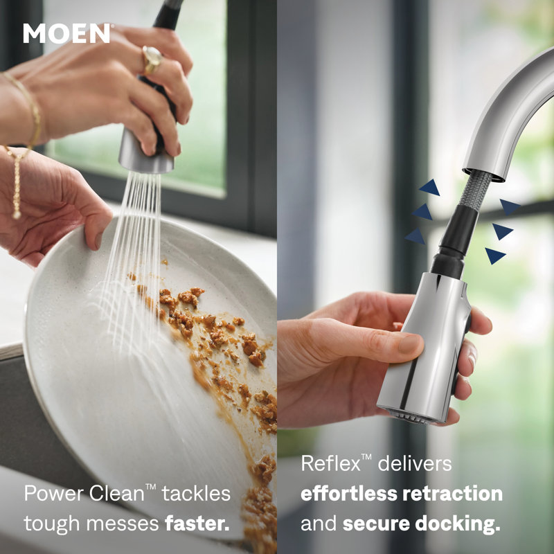 Moen Arbor MotionSense Wave Single Handle Pulldown Kitchen Faucet with Power Clean Technology, Chrome