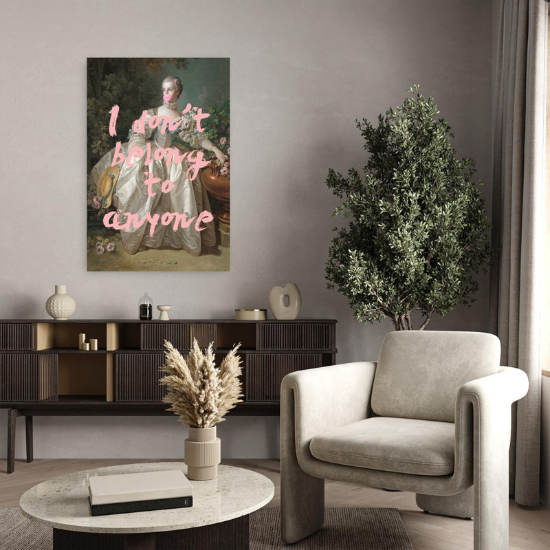 Bubblegum Rebel Portrait Bold Classic Elegant Portrait Flower Wall Art Print by Talitha McQueen - Print