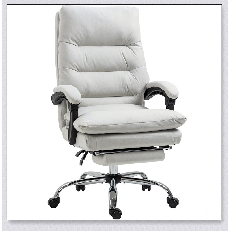 Chaise de bureau avec polyester, pivotante, soutien lombaire, massage, hauteur réglable, appui-tête, repose-pieds