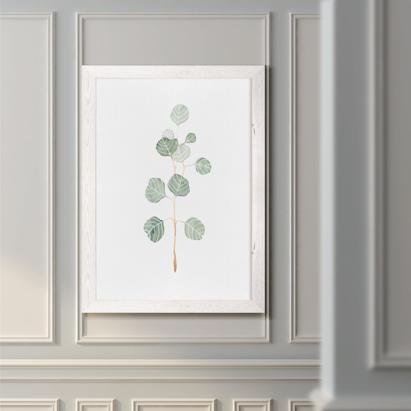 Doux eucalyptus II - Reproduction d'art sur toile encadrée, H 44 po x l 32 po x P 1,25 po, Cadre blanc