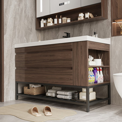 Light luxury retro and simple bathroom cabinet