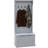 28" 3-In-1 Entryway Hall Tree With Storage Bench, Coat Rack With Four Hooks And Shoe Storage, Gray