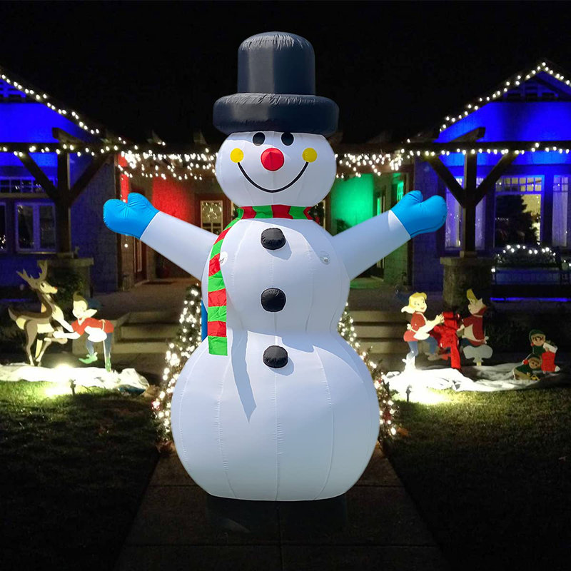 Bonhomme de neige gonflable de 13 pi avec souffleur pour décoration de Noël, H 154,48 po x l 115,2 po x P 72 po