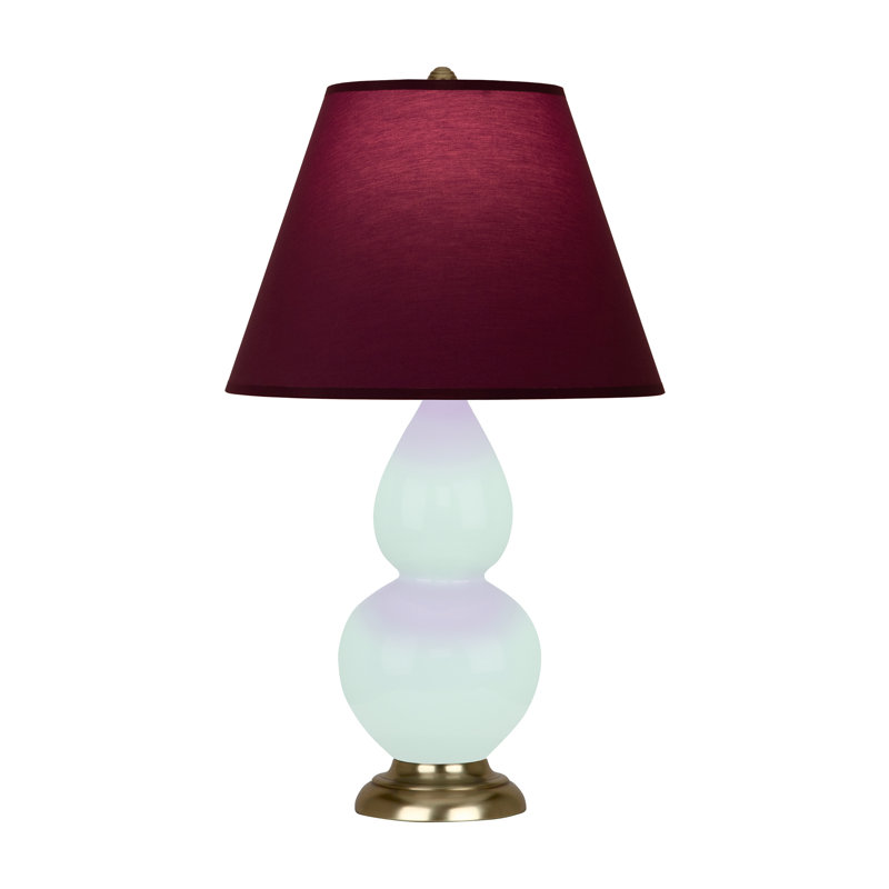 Petite lampe d'appoint à double gourde, Prune / lavande, Laiton antique, Menthe glacée