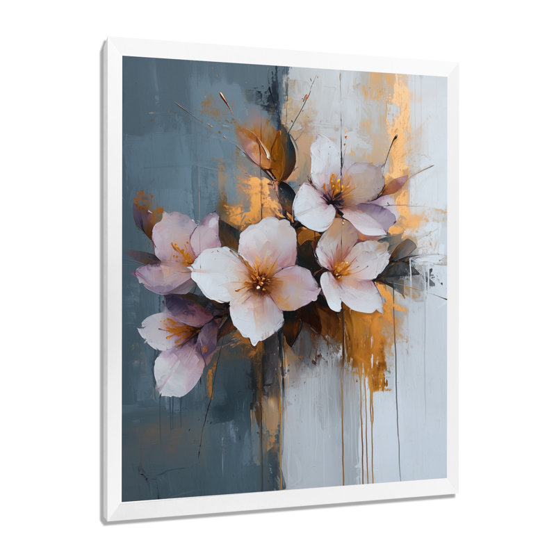 Blarney - salon d'art mural floral, H 40 po x l 30 po, Reproduction encadrée d'une seule photo, Blanc
